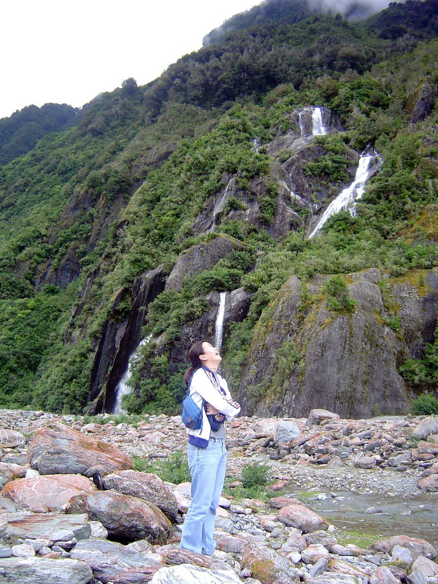 New Zealand Franz Josef Glacier Waterfall Me
