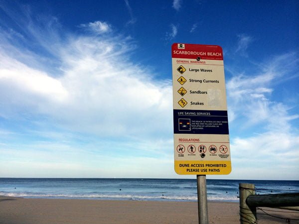 Perth Scarborough Rendezvous Beach Sign