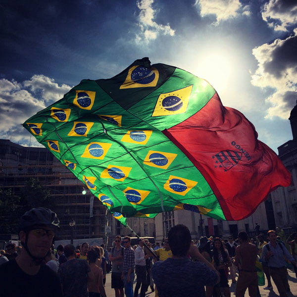 London Work Trip - Trafalgar Square Brazil Flag