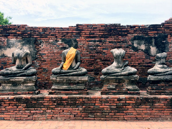 Ayuthaya - Wat Chaiwatanaram headless statues