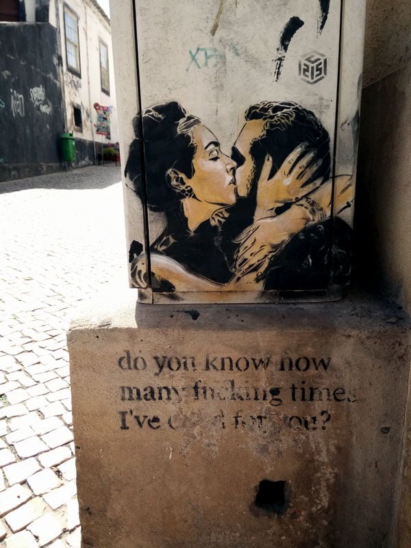 Portugal - Lagos Street Art C215 yellow couple