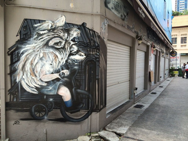 Singapore Street Art - Bellwethers Boy Wolf