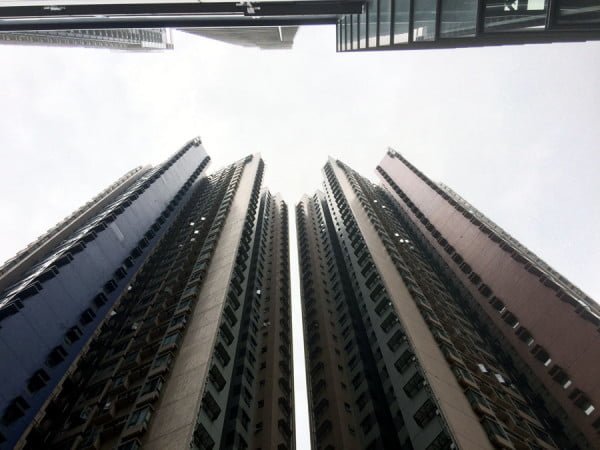 Hong Kong Buildings Looking Up