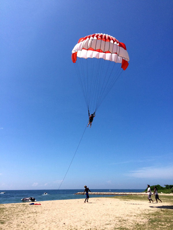 Bali Grand Mirage Resort Parasailing Landing