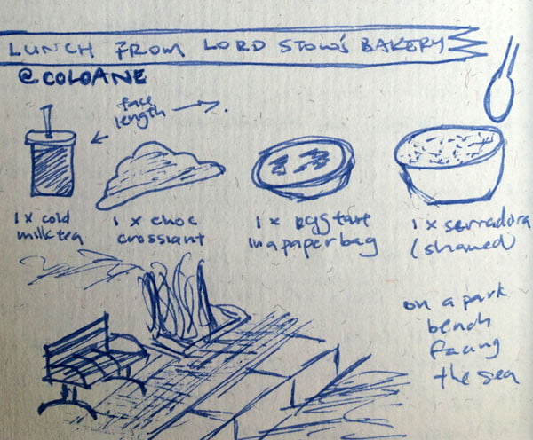 Macau Coloane Lord Stow Bakery Lunch Illustration
