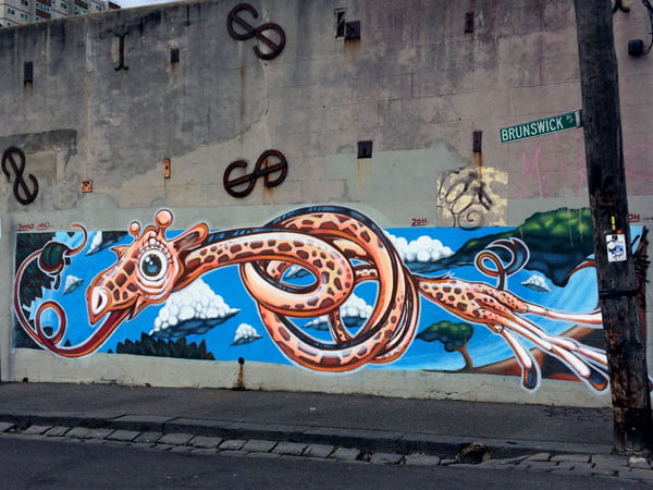 Melbourne Street Art - Fitzroy Brunswick Place Giraffe