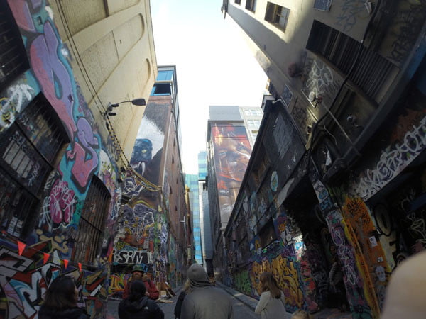 Melbourne Street Art Looking Up