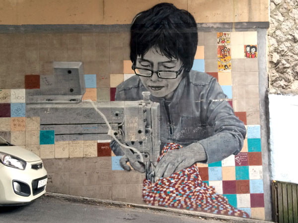 Seoul Ihwa Mural Village Sewing Machine