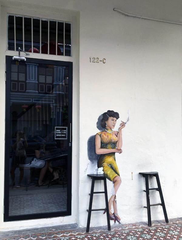 Penang Street Art - Jalan Nagore Retro Smoking Lady