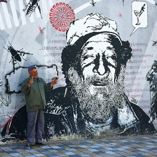 Colombia Bogota Street Art Old Man