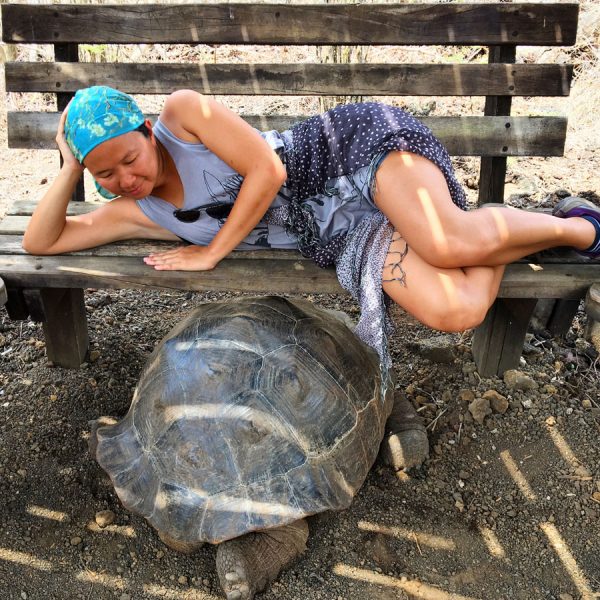 Galapagos Isabela Lacrimas Tortoise Selfie