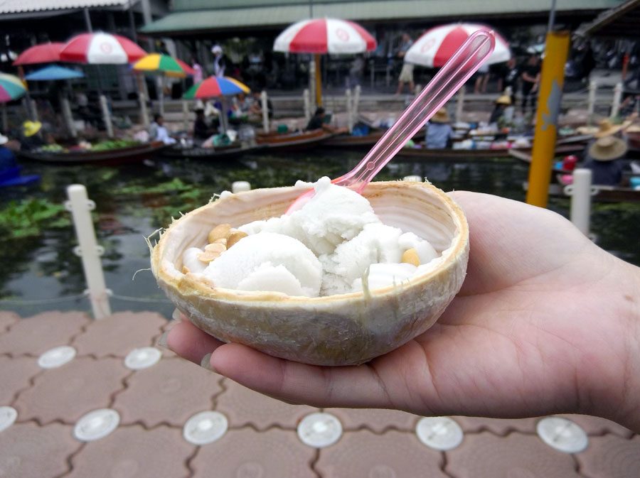 Amphawa Tha Kha Floating Market Coconut Ice Cream