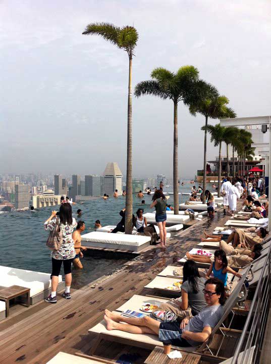 Marina Bay Sands Pool Deck People