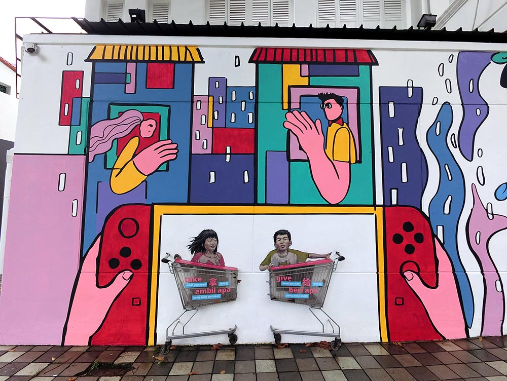 Singapore Street Art ErnestZ Trolleys