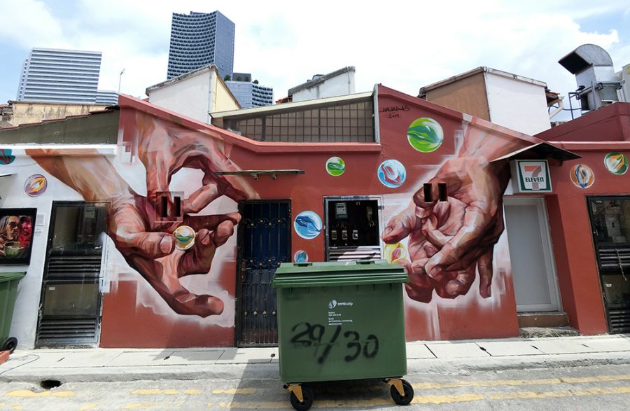 Singapore Street Art Gelam Gallery AndharRas Hands