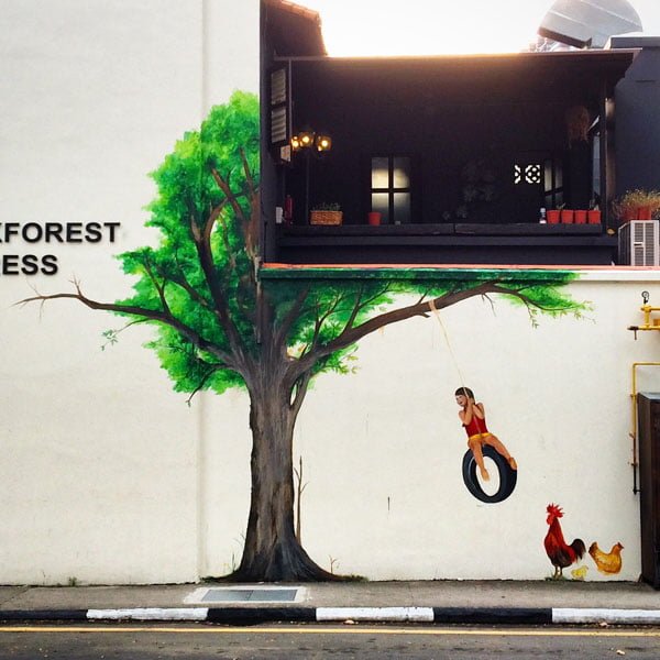 Singapore Street Art - Stuttgart Blackforest Tree Close up