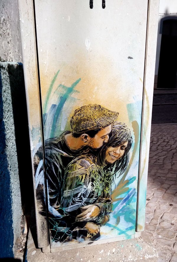 Portugal - Lagos Street Art C215 blue couple