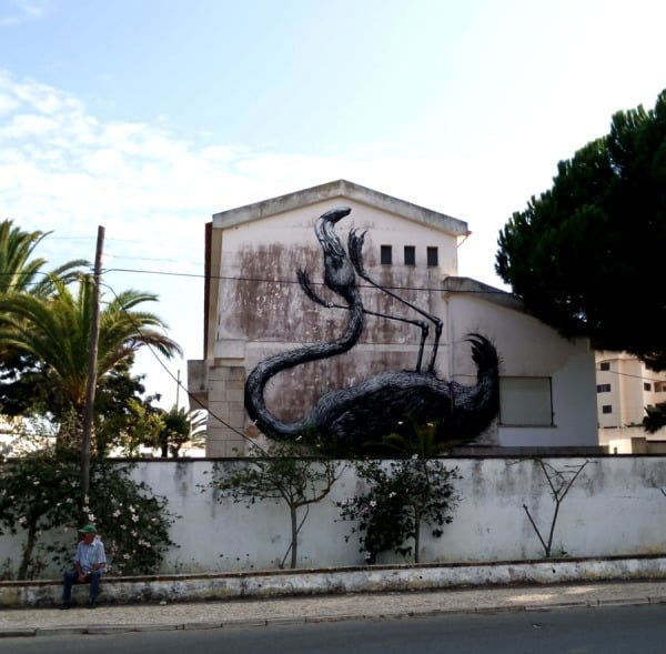 Portugal - Lagos Street Art Roa Flamingo