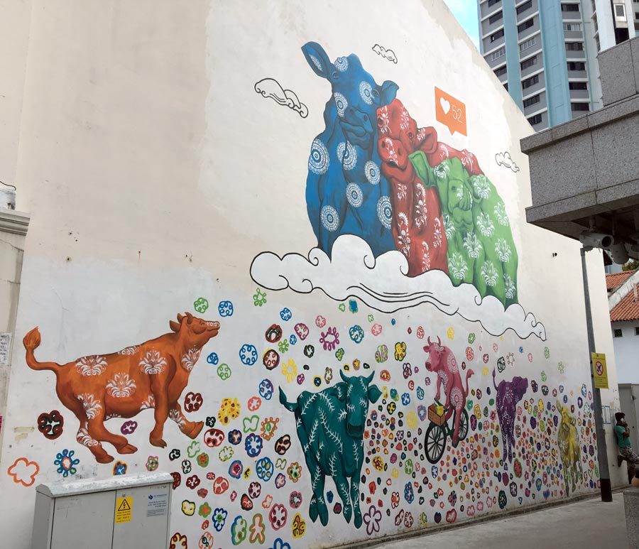 Singapore Street Art - Little India Race Course Road Cattleland2