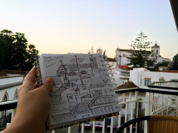 Portugal - Tavira Guesthouse Balcony Sketch