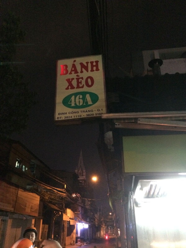 Vietnam Ho Chi Minh Vespa Banh Xeo sign