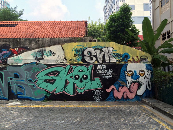 Singapore Street Art - NAFA wall