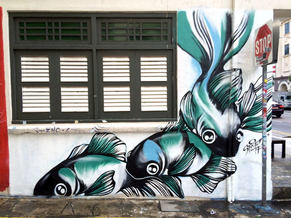 Singapore Street Art - Substation Styna Goldfish