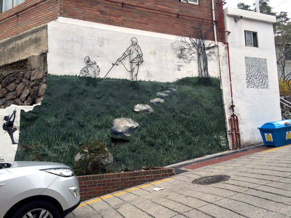 Seoul Ihwa Mural Village Grass Naksan-Gil