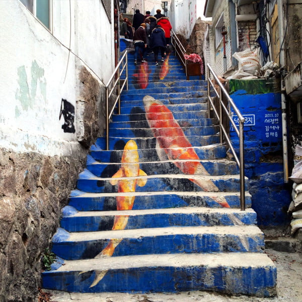 Seoul Ihwa Mural Village Koi Stairs