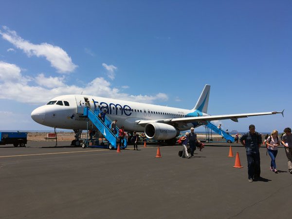 Galapagos Baltra Airport Plane