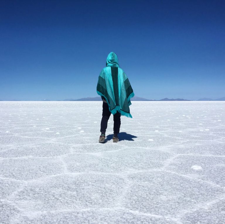 Bolivia Uyuni Salt Flats Back Poncho