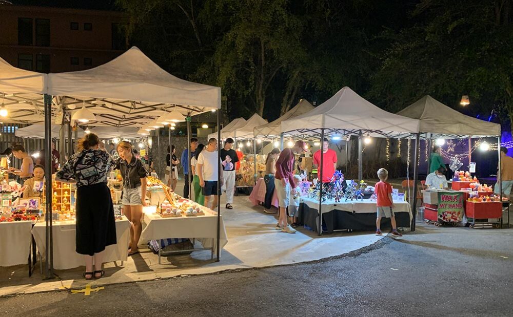 Hua Hin Cicada Night Market Stalls Night