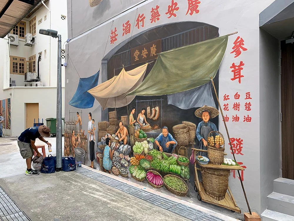 Singapore Street Art Chinatown Temple Street Yip Yew Chong Market