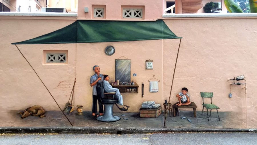 Singapore Street Art Everton Road YipYC Barber