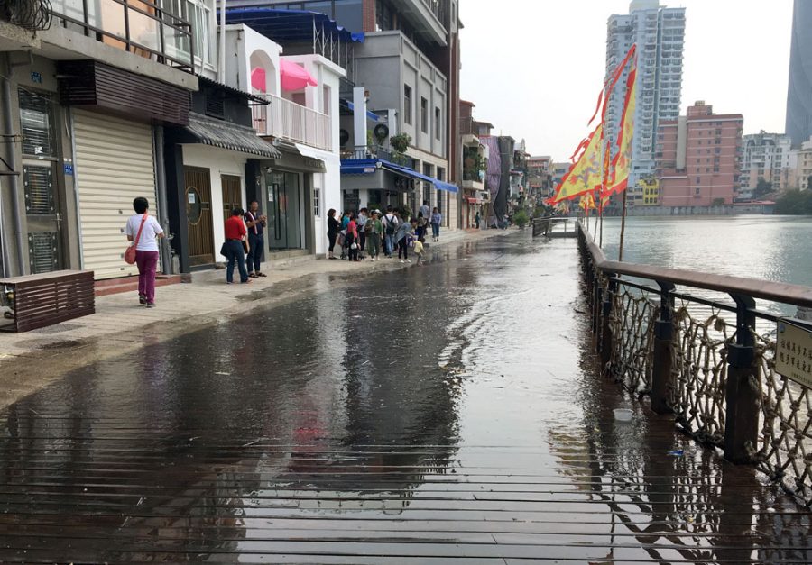 Xiamen Shapowei Bifengwu Boardwalk Flooded