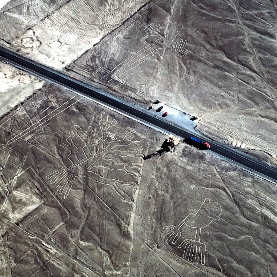 Peru Nazca Lines Lizard Tree Hands