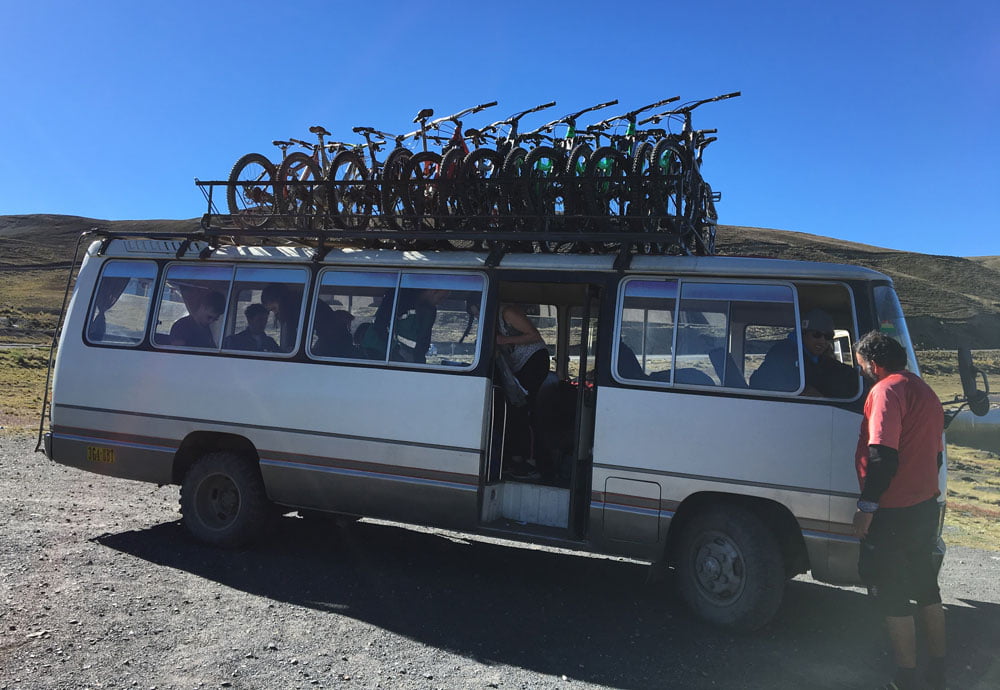 Bolivia Death Road Bus Bikes