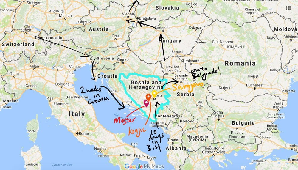 Bosnia and Herzegovina Journey Map
