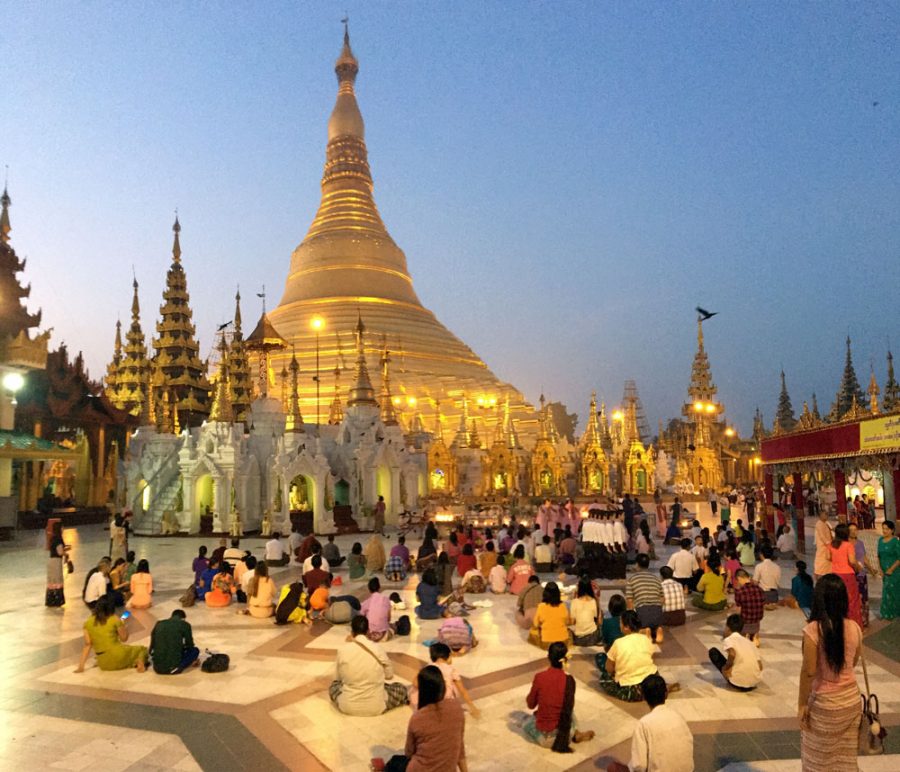 Yangon Shwedagon Pagoda Morning Prayer