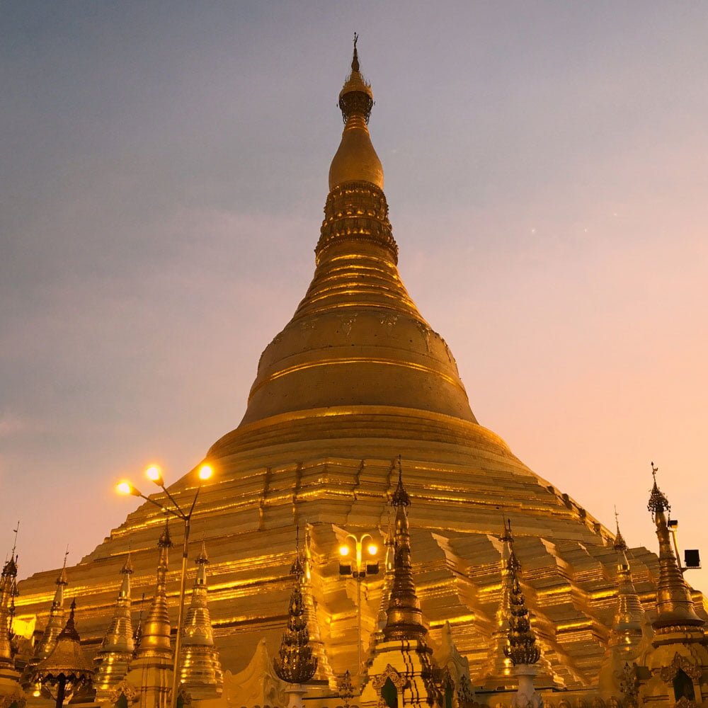 Yangon Shwedagon Pagoda Sunset