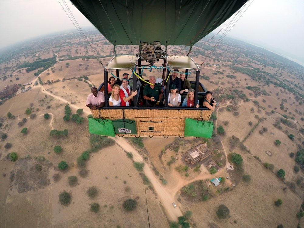 Bagan Ballooning Flying Group Shot