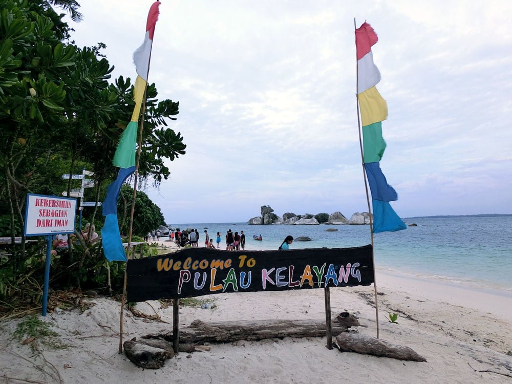 Belitung Kelayang Island Sign