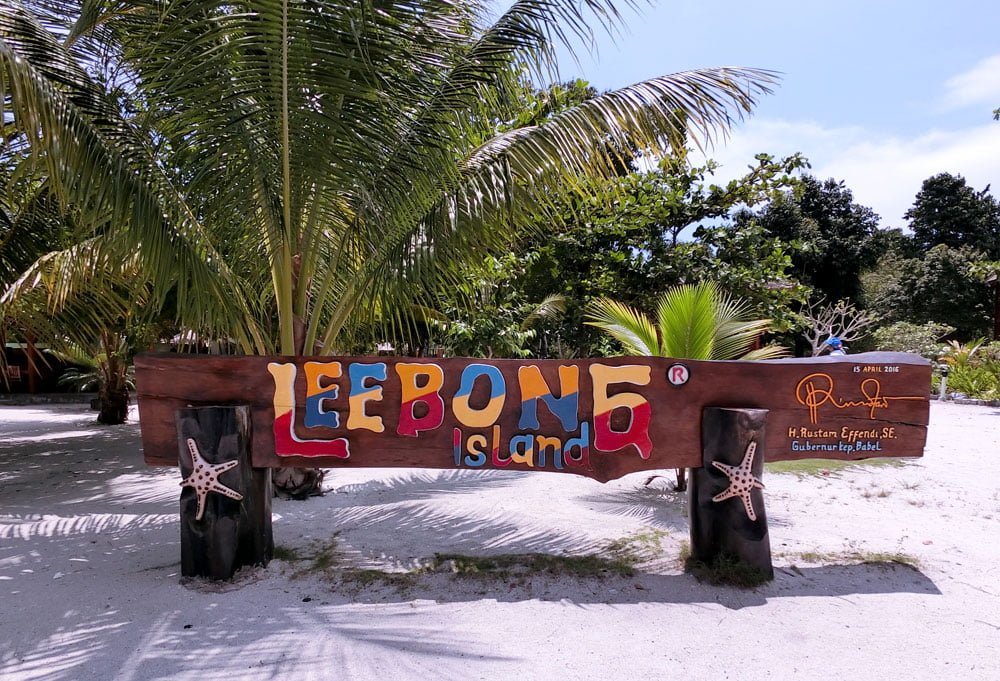 Belitung Leebong Island Sign