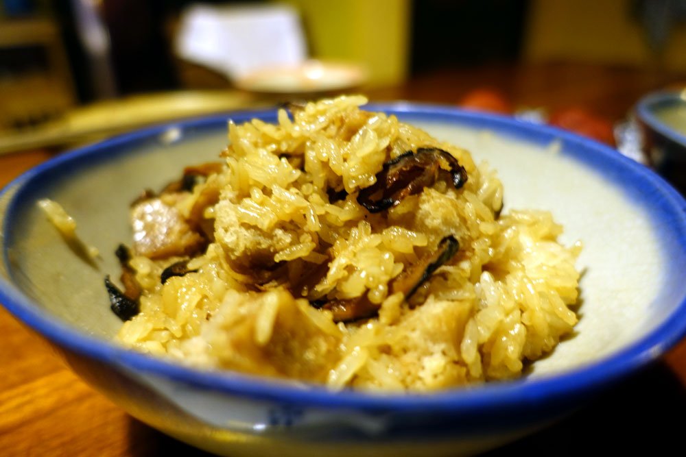 Sticky glutinous rice with mushroom, yum!