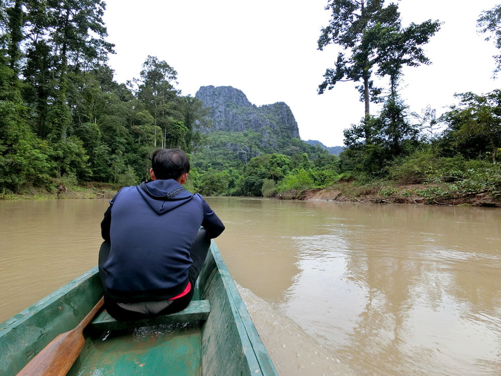 Laos Kong Lor Cave Boat Ride River