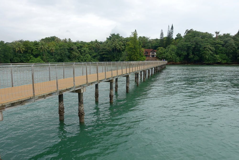 The viewing jetty is at the back of House No. 1