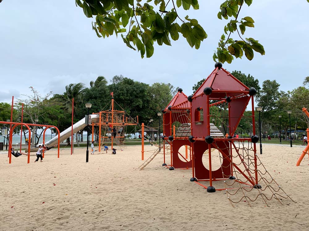 Lots of climbing structures at this playground at changi point park