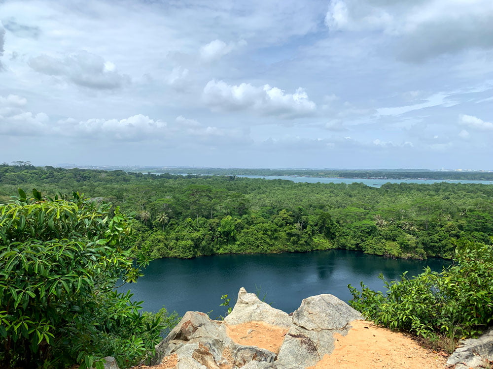 View from the higher viewpoint above treetops is much more majestic and can also see coastline/islands in the distance