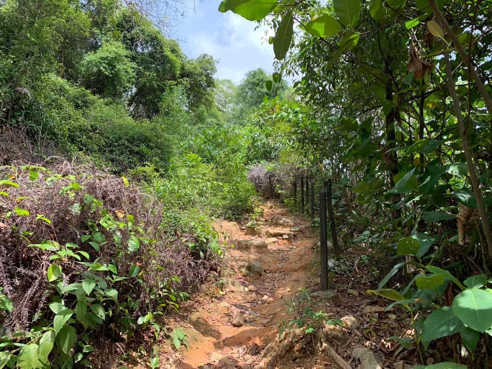 The rugged path up Puaka Hill