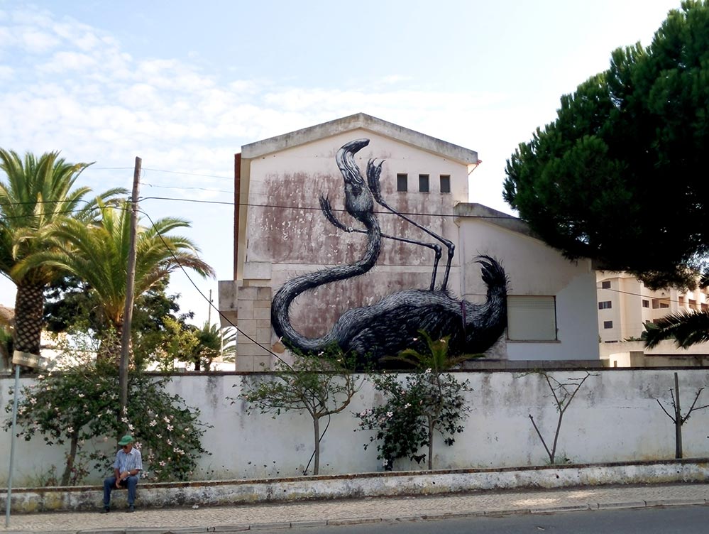 Portugal Lagos Street Art Roa Flamingo